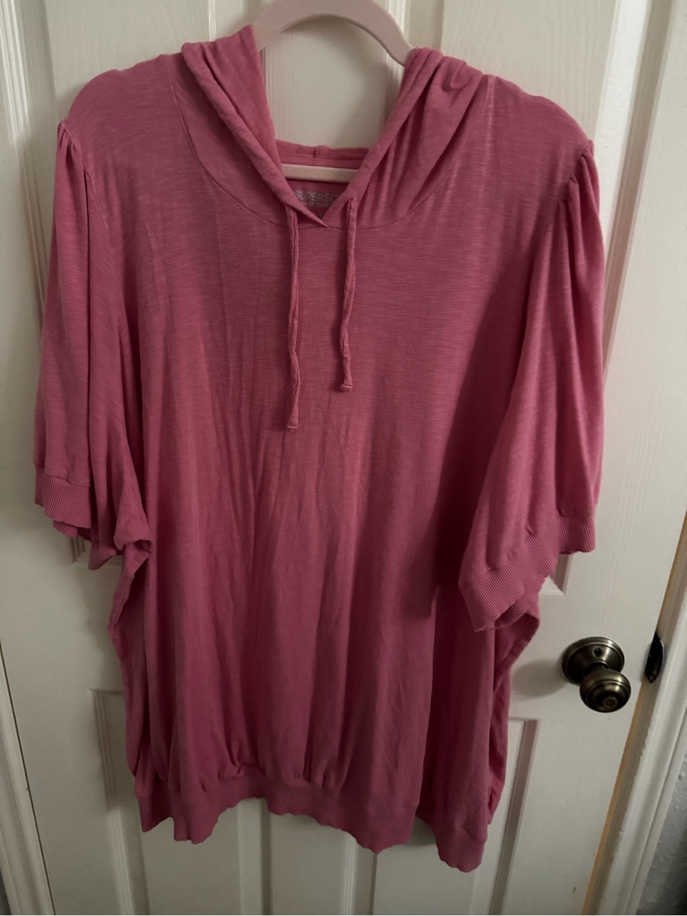 Relaxed Hooded Short-Sleeve Hoodie in Dusty Rose